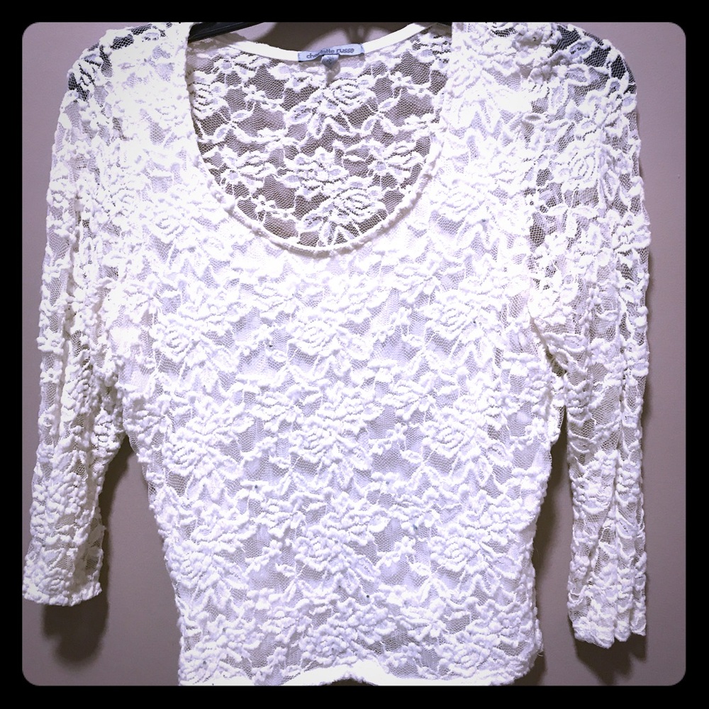 White lace shirt