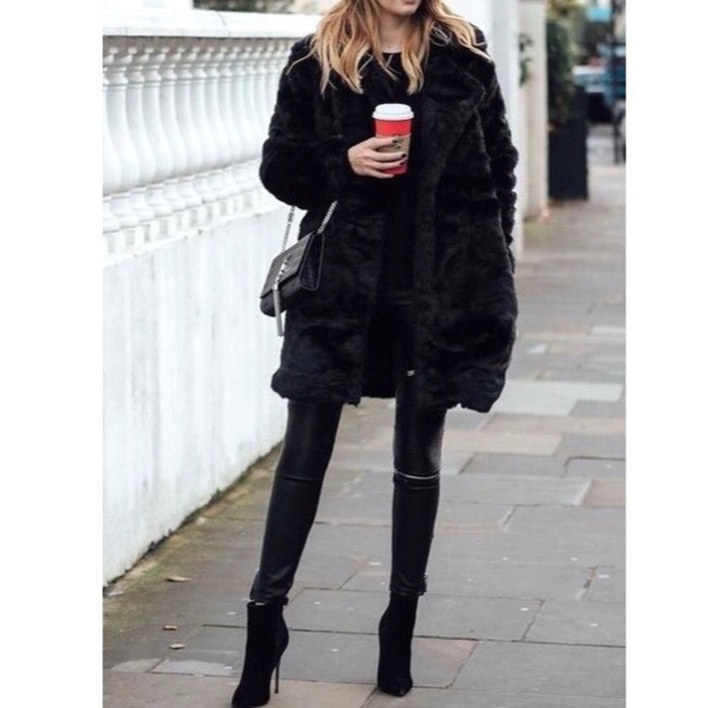 Talula Beckledge Black Fur Coat by Aritzia