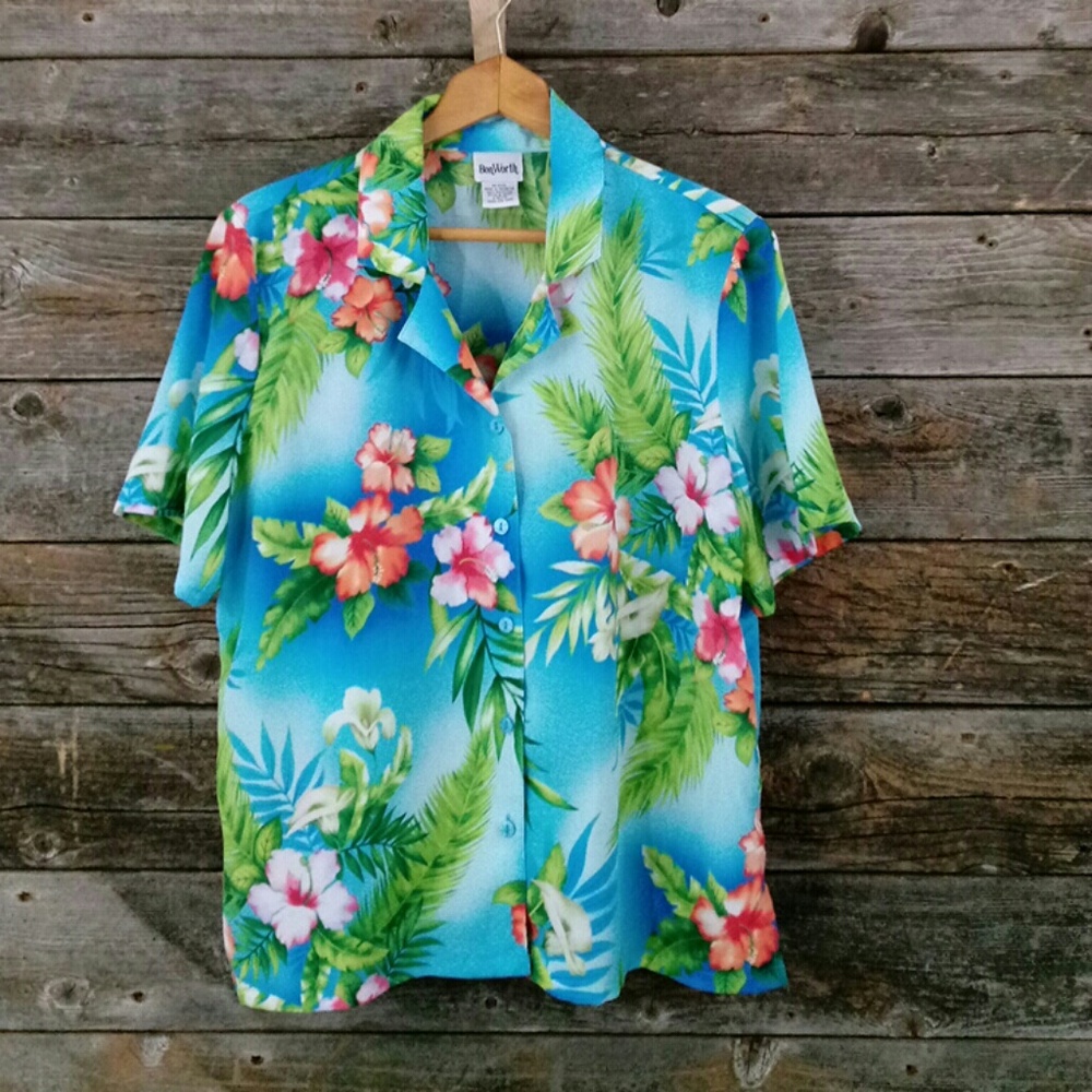 BonWorth small petite floral short sleeve shirt