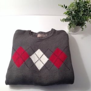 Croft & Barrow Grey Argyle Sweater