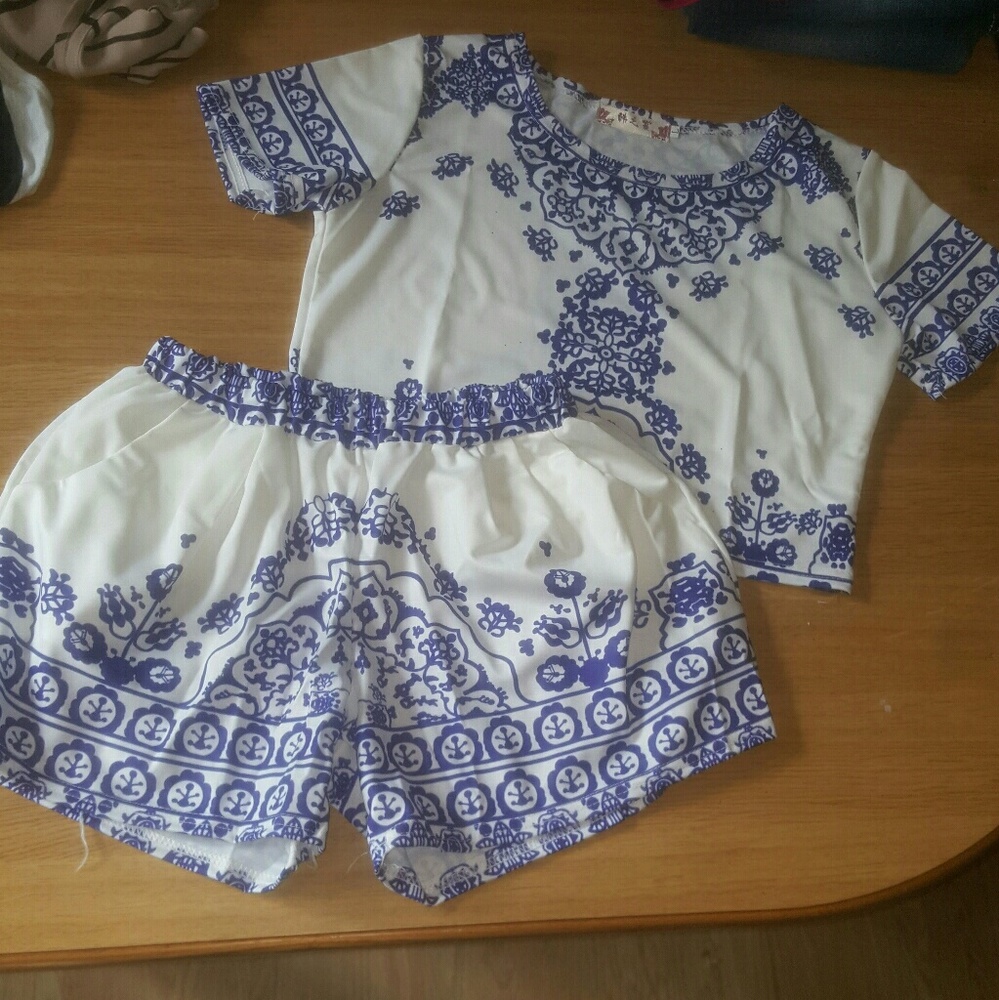 Crop top and high shorts set