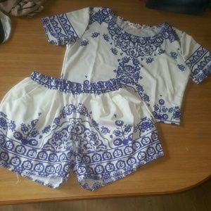 Crop top and high shorts set