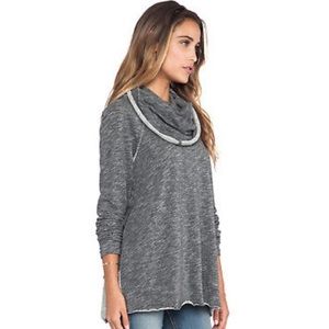 FREE PEOPLE GRAY COWL NECK SWEATER