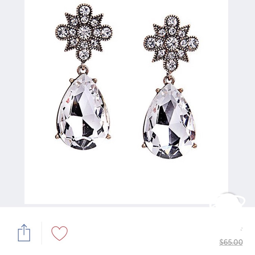 DON'T ASK crystal antique drop earrings