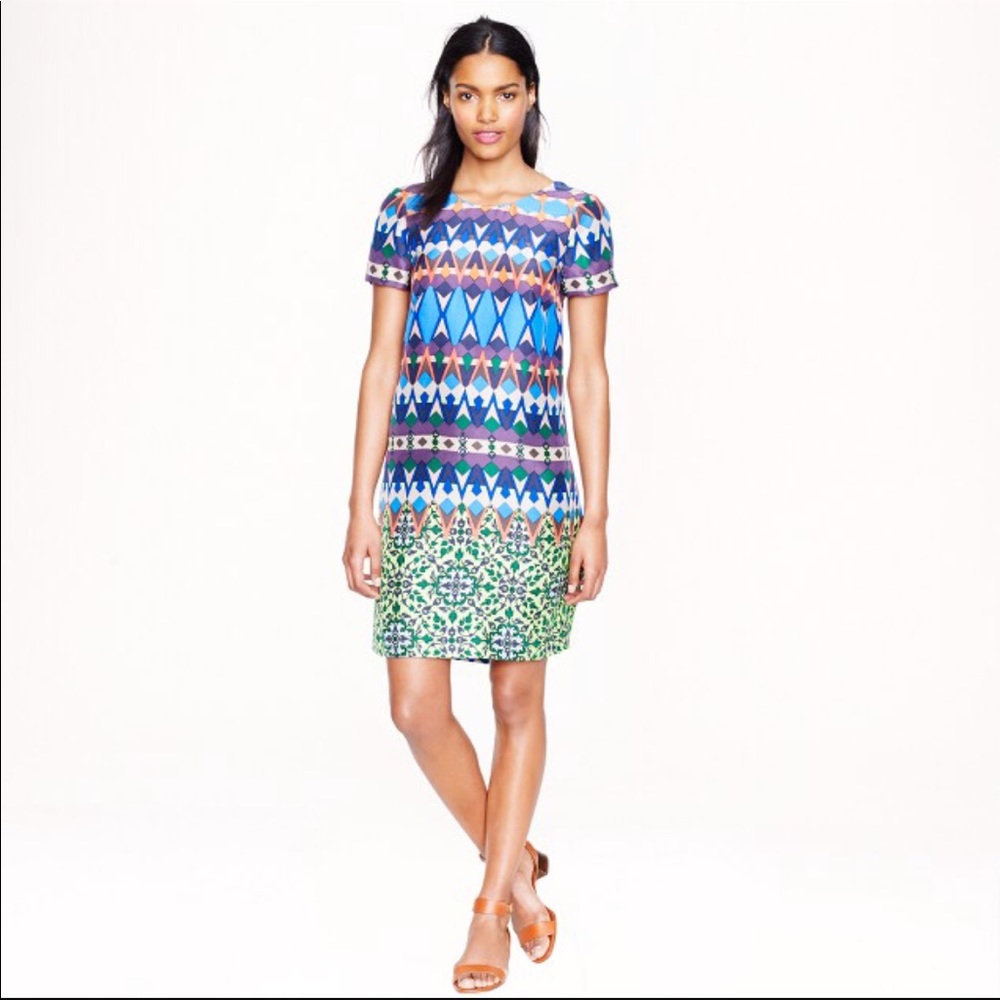 J. Crew Gemstone Floral Silk Dress Size 00