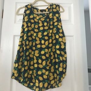 Sunshine lemon print Limited sleeveless top. Sz M