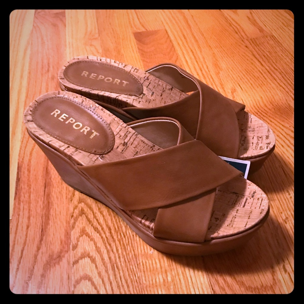 Report wedge sandals NWT