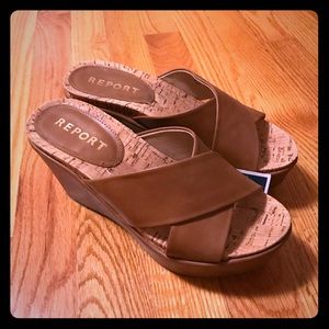 Report wedge sandals NWT