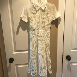 Transparent white dress with collar