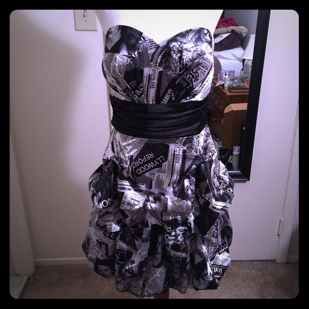 Newsprint cocktail dress