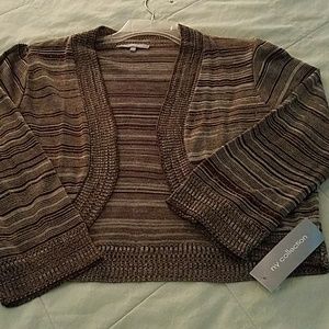 New Shrug with Brown, Gold and Silver Strips