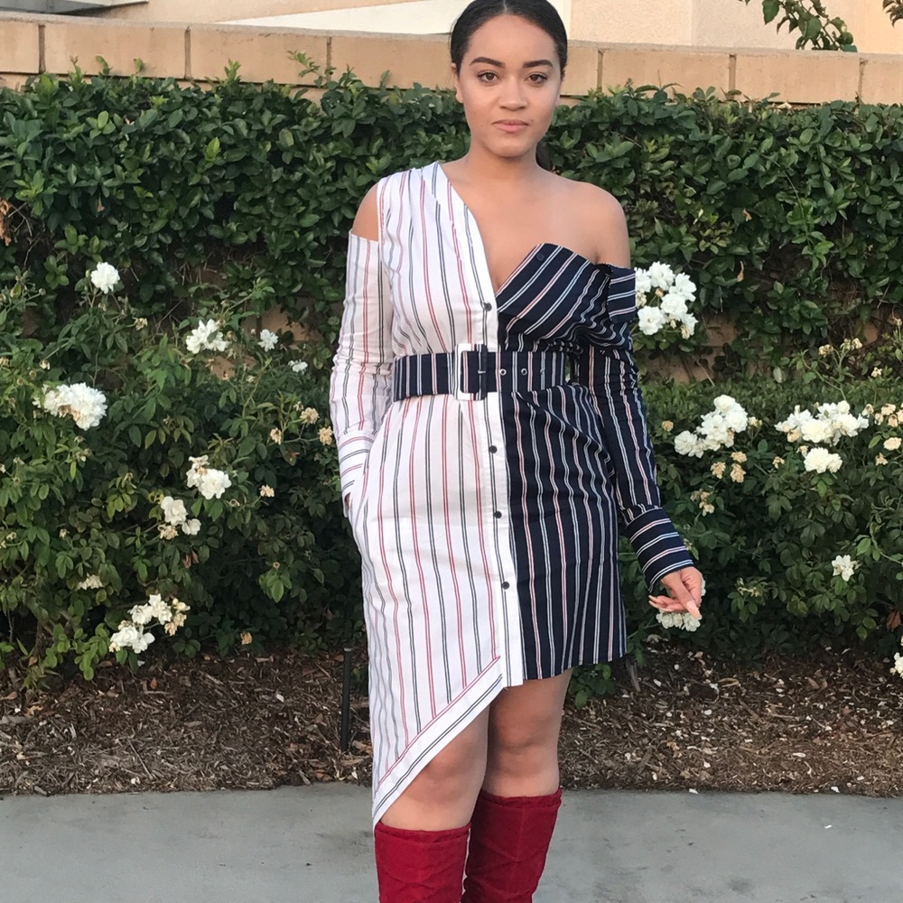 Striped Symmetrical Dress