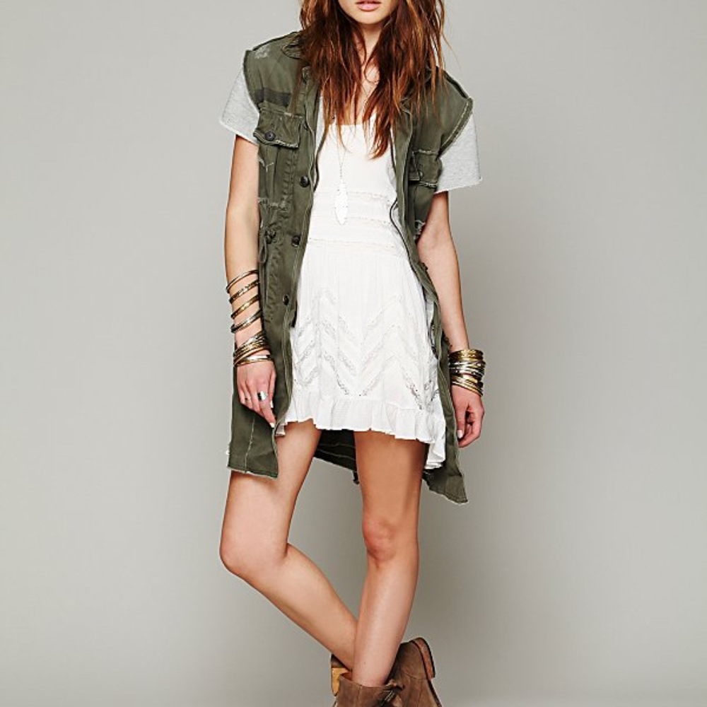 Free People NWT Voile Trapeze White Combo - Picture 4 of 4