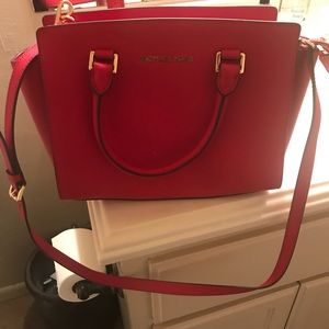 Red Michael Kors shoulder purse