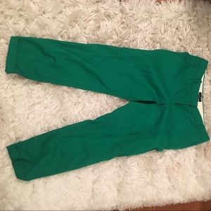 J Crew Kelly Green Cropped Winter Pants