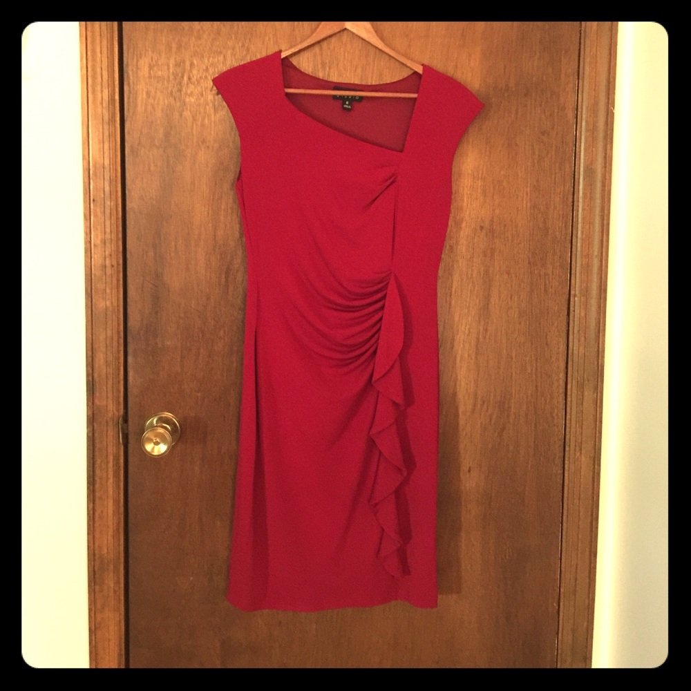 Red Jersey Cocktail Dress