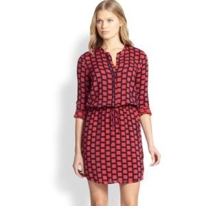 Splendid Windowpane Shirt Dress ❤️ Red & Navy