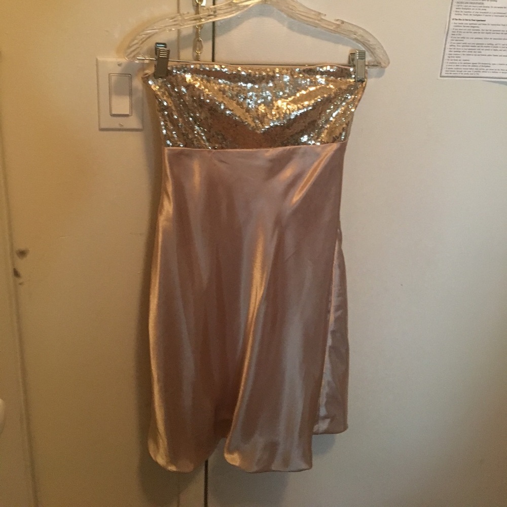 Gold sequined party dress