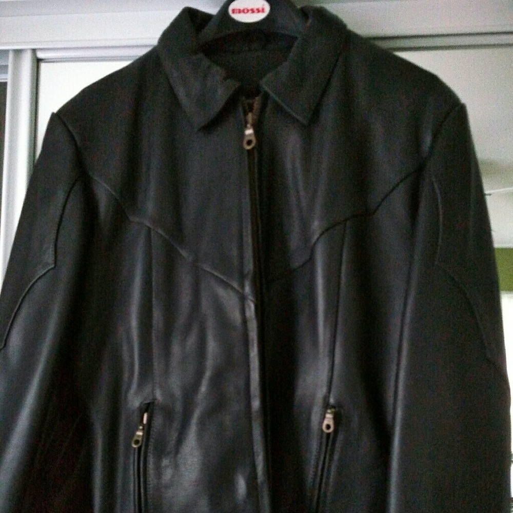 Leather biker jacket
