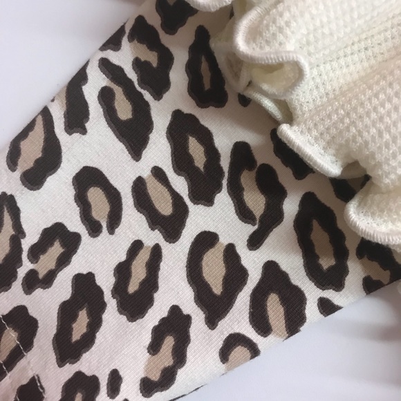 Cream & Tan Leopard Ruffle Set - Picture 4 of 4
