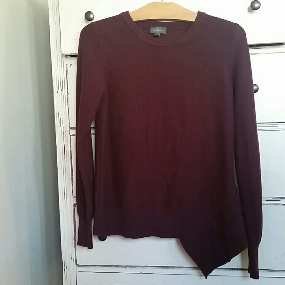 Asymmetrical crew neck mid weight sweater
