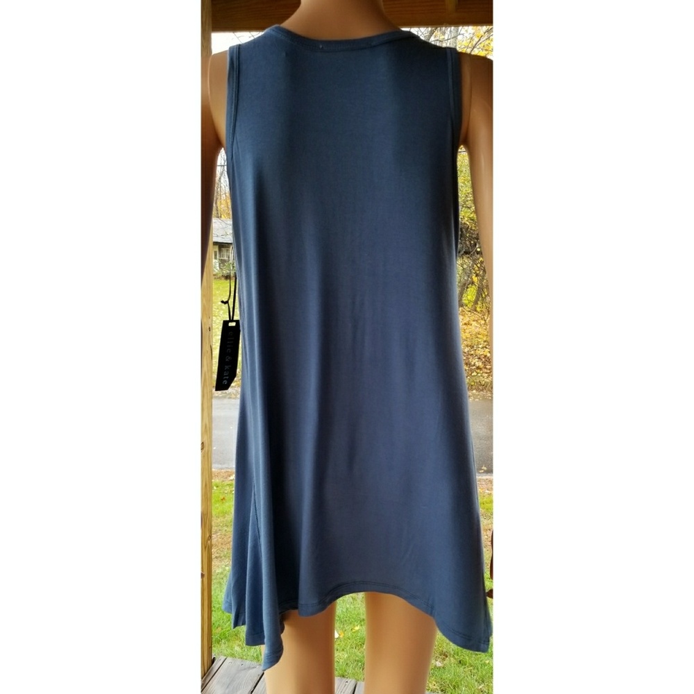 Ellie and Kate, Blue Shark Hem Tank Tunic Dress    - Picture 5 of 6