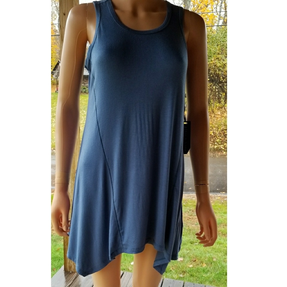 Ellie and Kate, Blue Shark Hem Tank Tunic Dress    - Picture 2 of 6