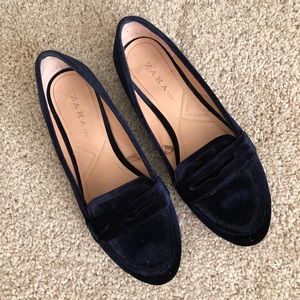 Blue Velvet Loafers