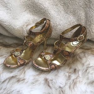 Faux snake skin sandals