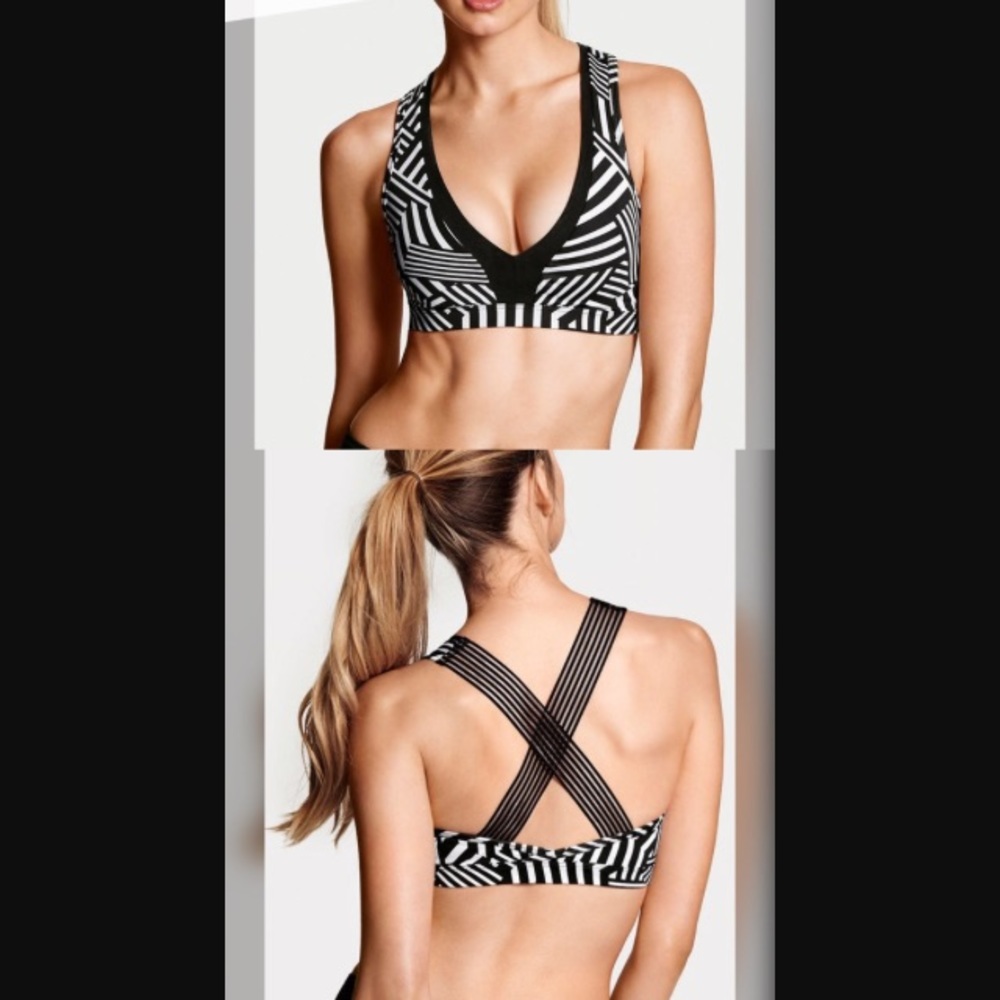 Black and white Victoria Secret sports bra