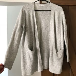 Madewell Merino Wool Cardigan in Light Gray