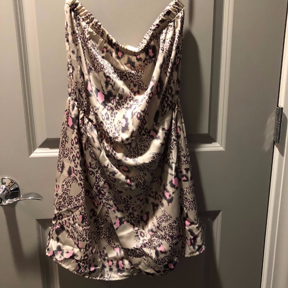 Satin Leopard Print Dress