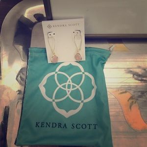 Kendra Scott Carinne Earrings Gold/Rose Quartz