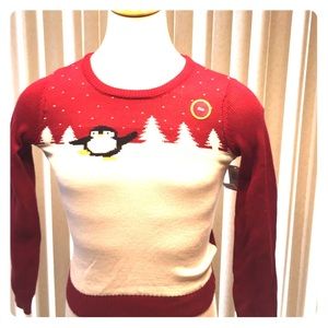 Kids Red and White Penguin Sweater Holiday Arcade