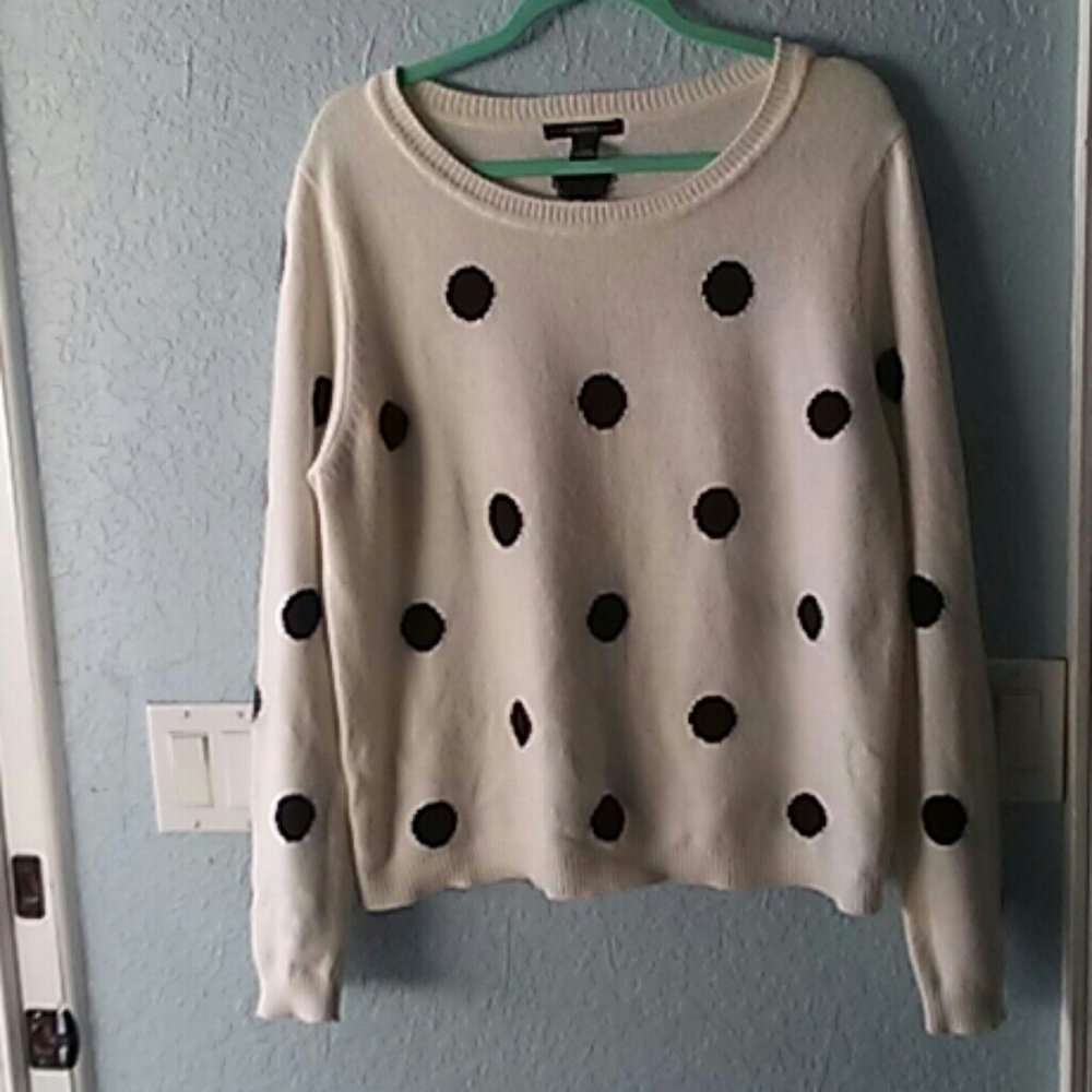 Forever 21 black/white polkadot sweater
