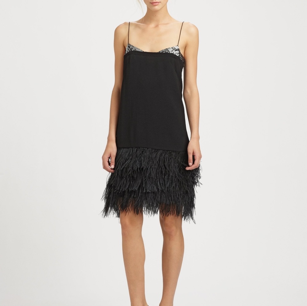 Maline Birger Wasuinia Mini Feather Crepe Dress