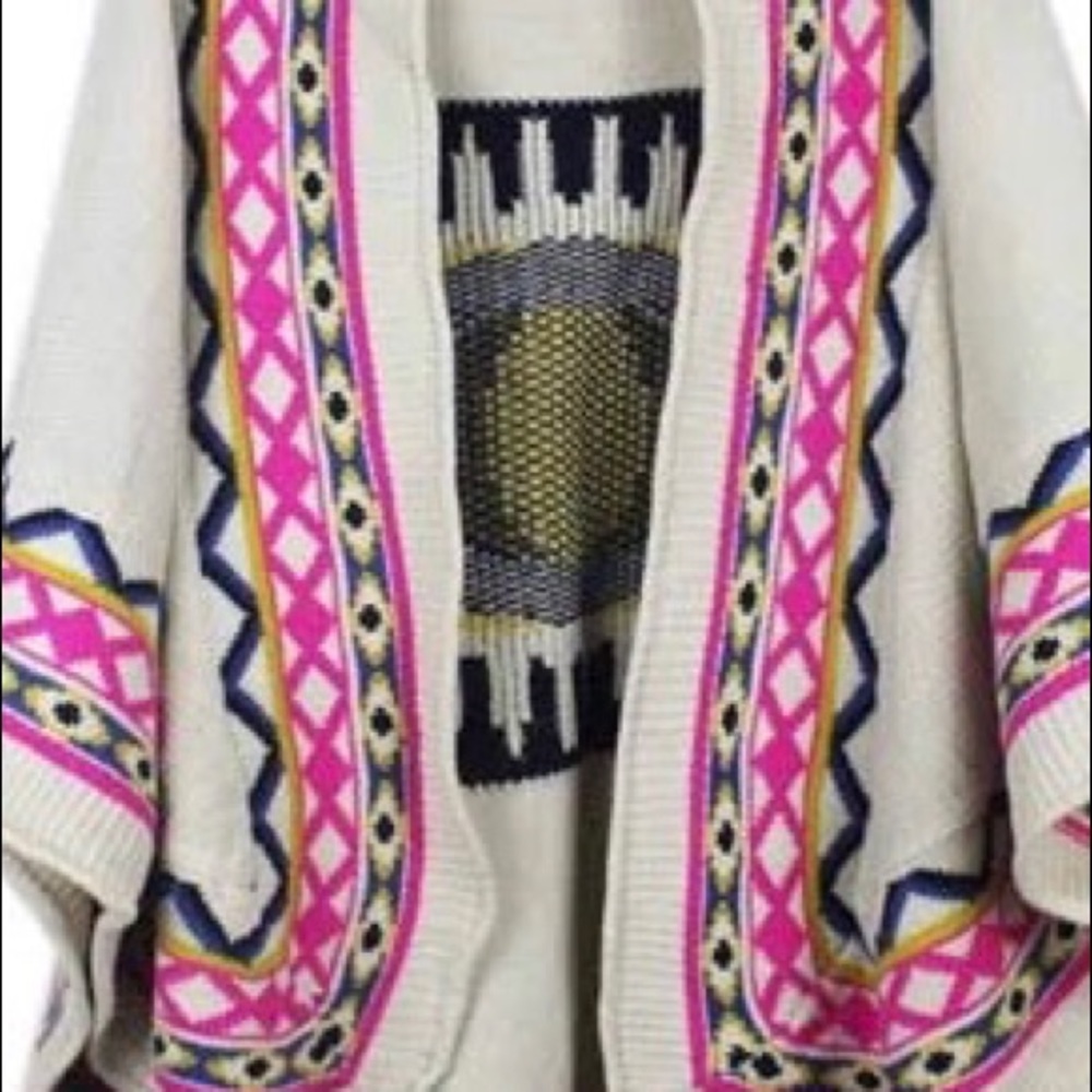 Colorful Eye Poncho NWOT - Picture 3 of 5