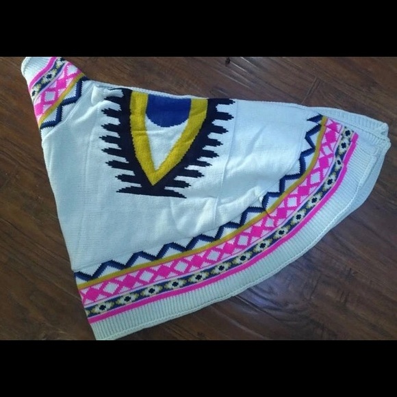 Colorful Eye Poncho NWOT - Picture 2 of 5