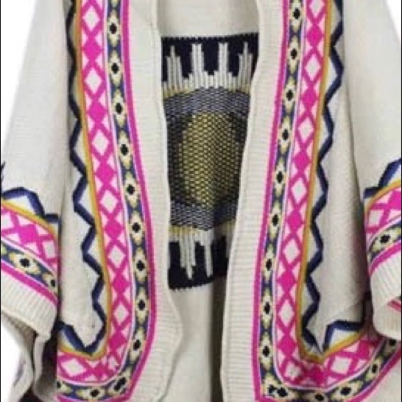 Colorful Eye Poncho NWOT - Picture 3 of 5