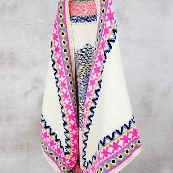 Colorful Eye Poncho NWOT - Picture 5 of 5