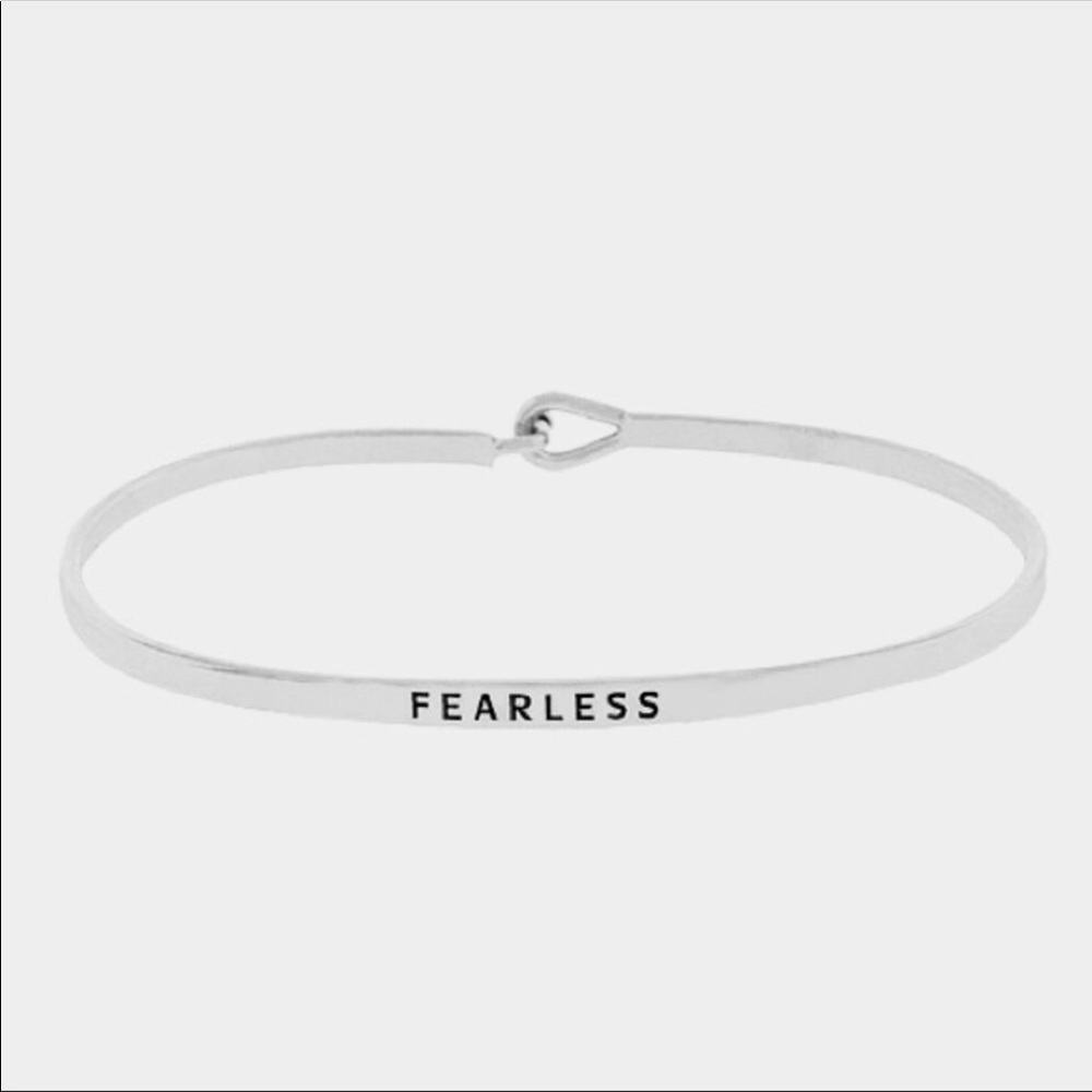 “Fearless” Silver Message Bracelet