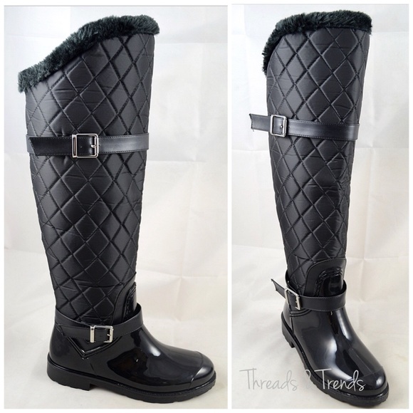  Over The Knee Quilted Boots - Picture 2 of 5