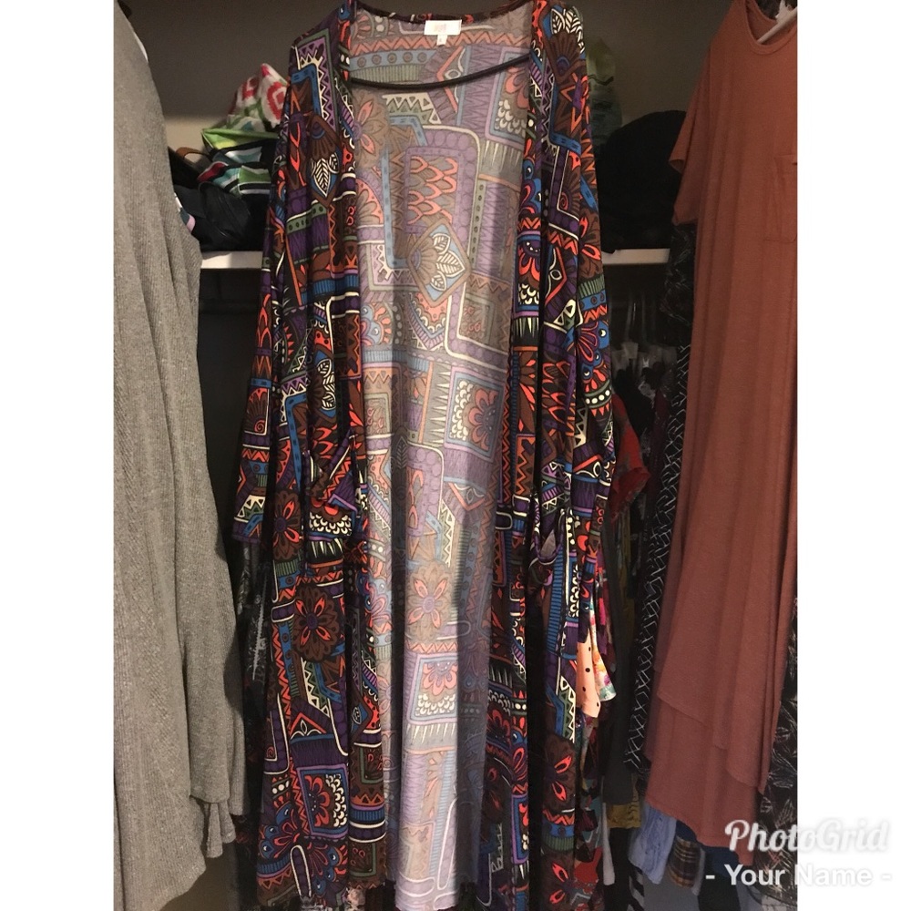 Lularoe large Sarah cardigan- bright multi colored