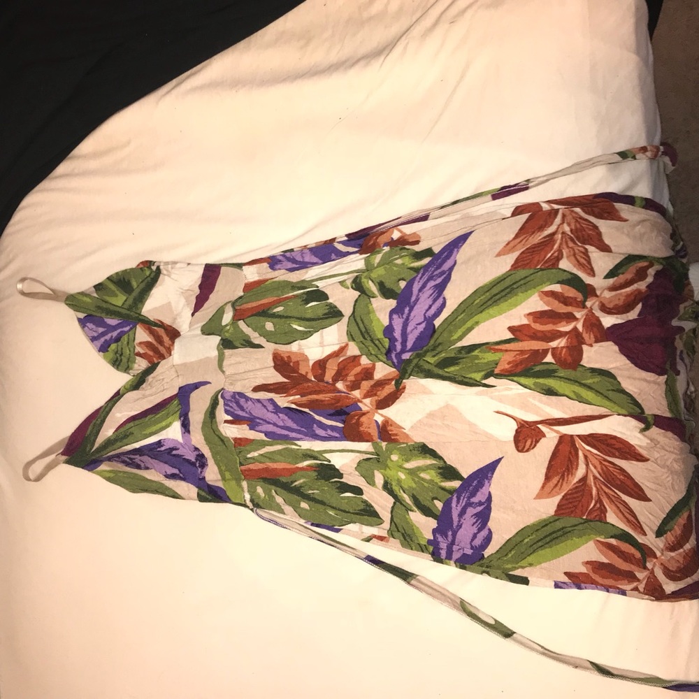 Flower/leaf printed maxi dress