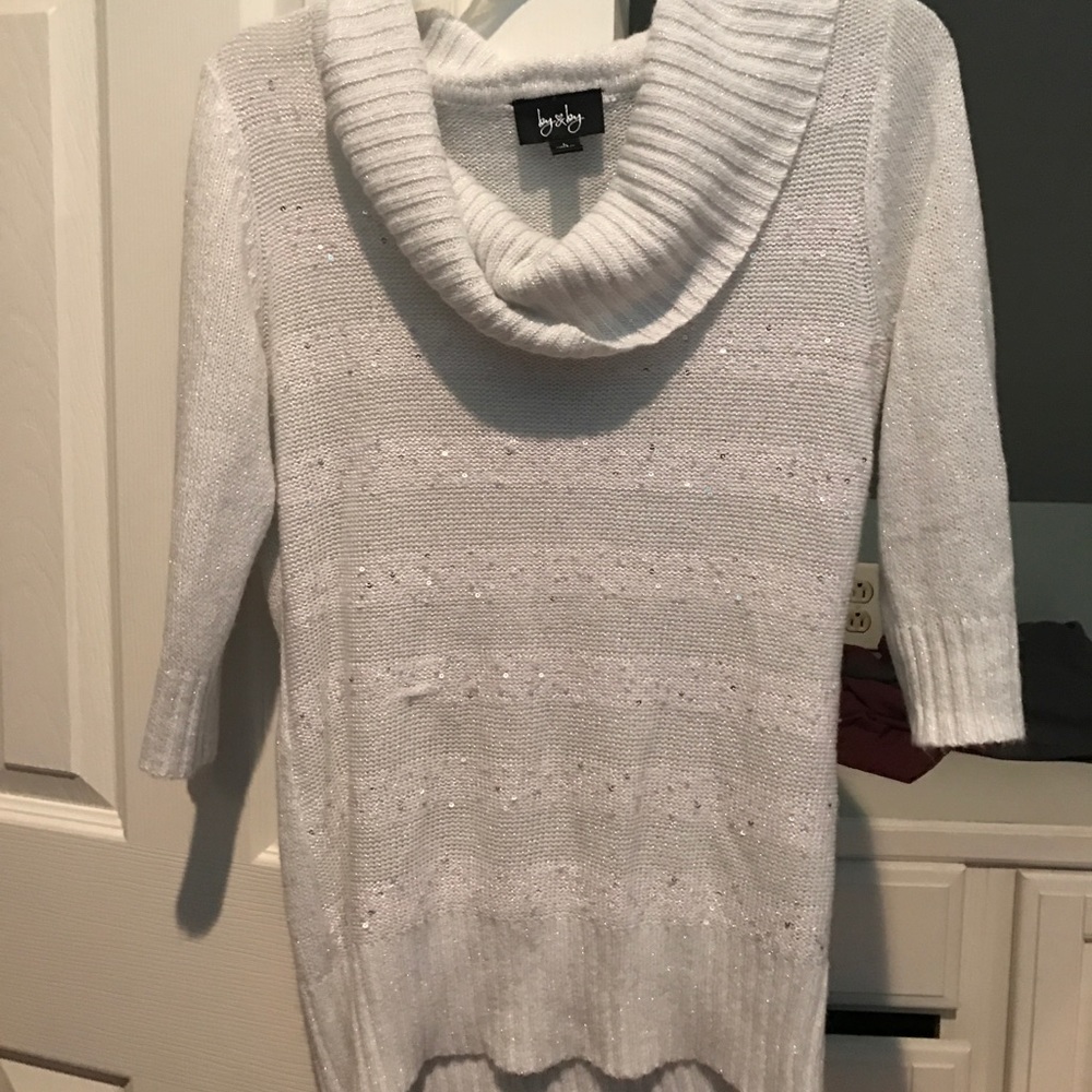 White Cowl Neck Sweater