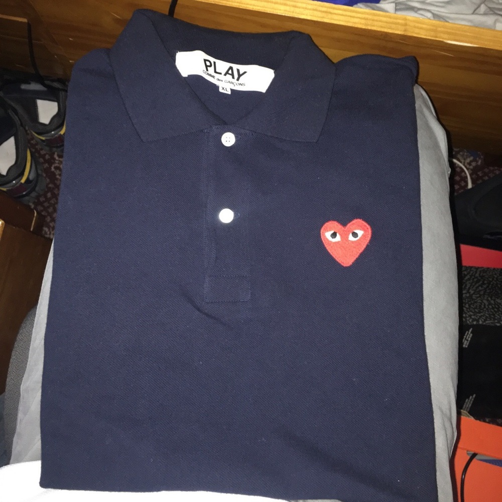 navy Comme des Garcon/ CDG polo