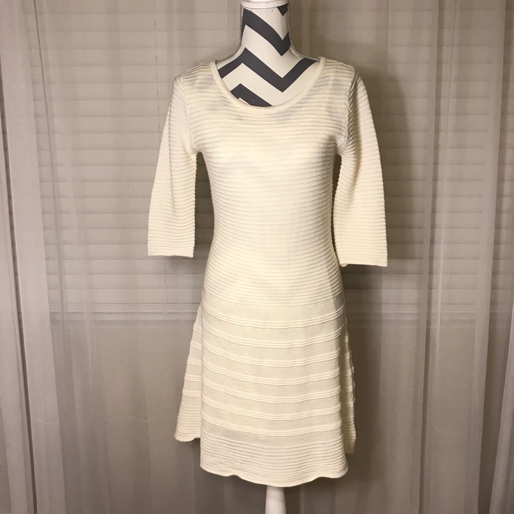 BB Dakota Cream Knit Sweater Dress, Medium