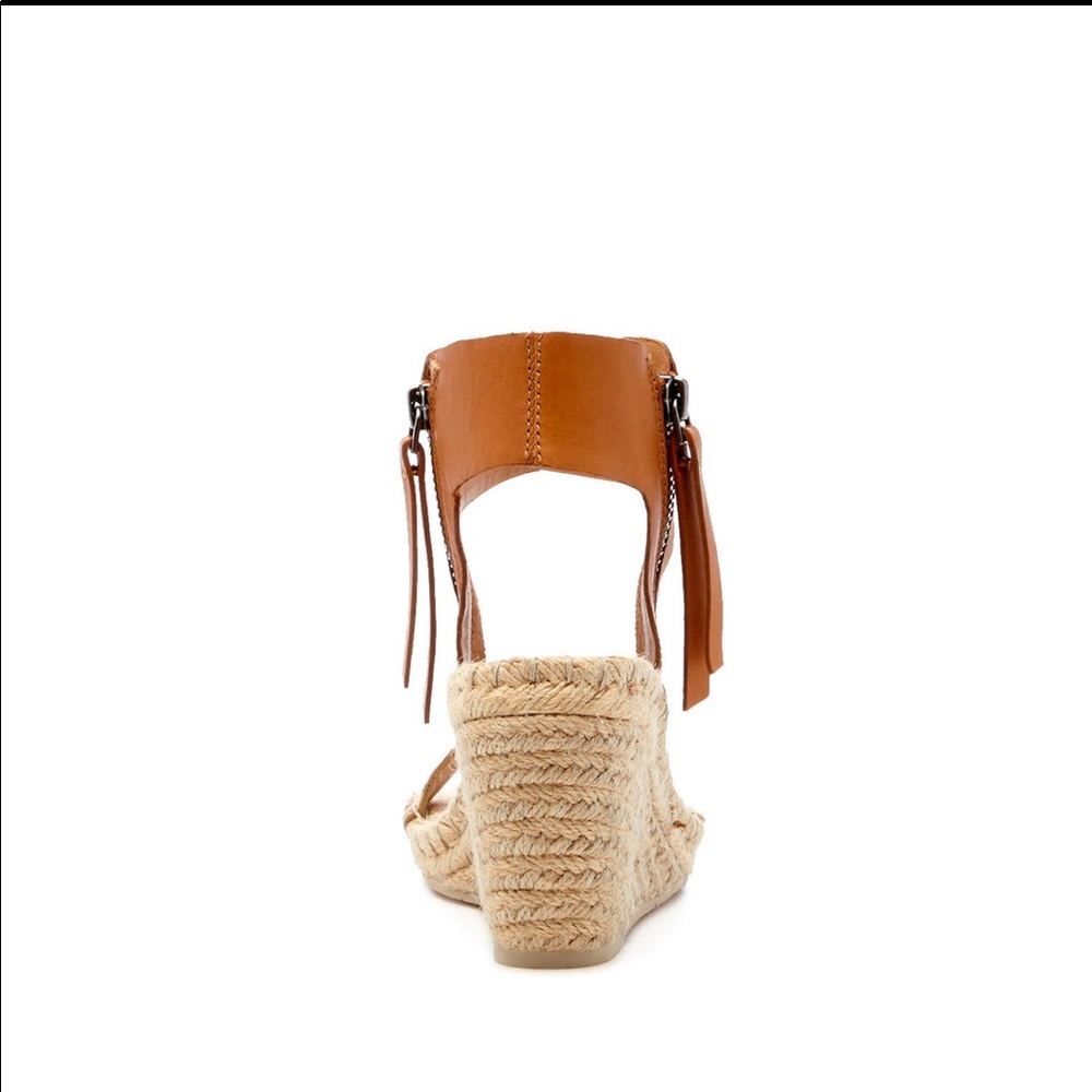 NIB Jute Calf Hair Leopard Leather Wedge Sandal - Picture 5 of 5