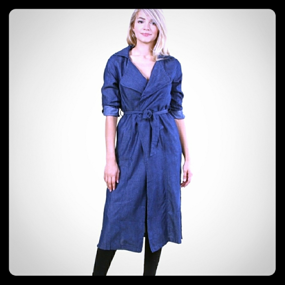 Chambray  trench style dress