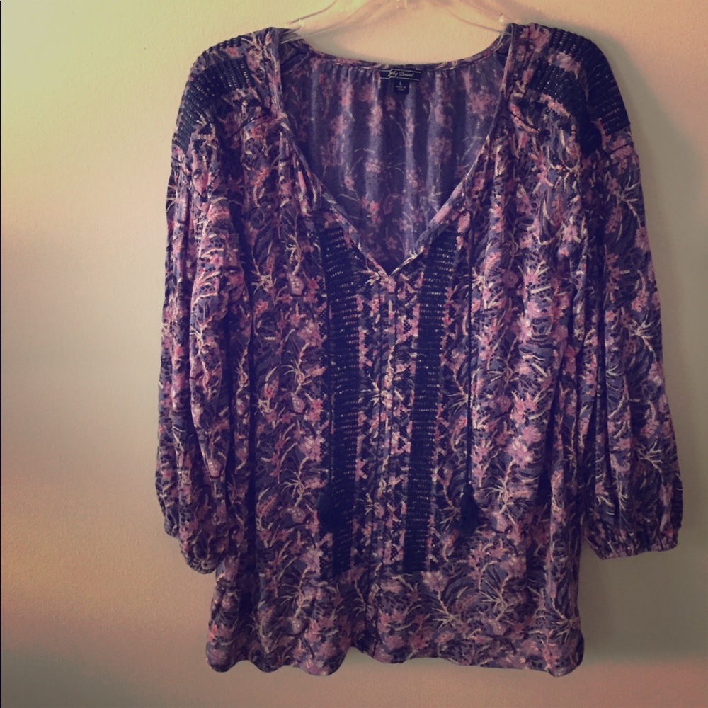 Embroidered Yolk Lucky Brand Top